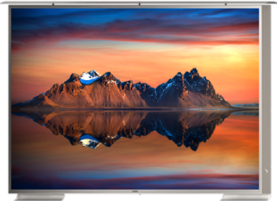 A 110-inch Cosmos Outdoor TV, the biggest in its range, offers an unparalleled, high-definition outdoor viewing experience.